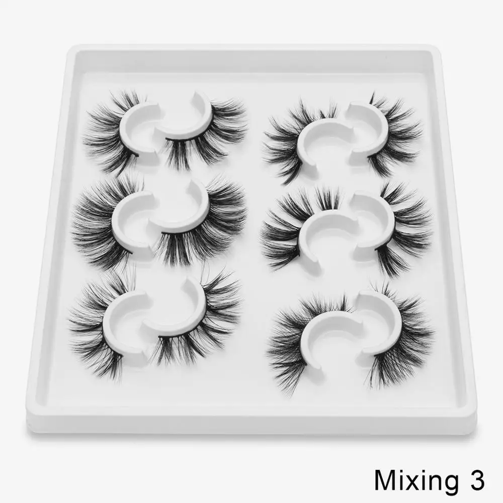 mixing3 4/6 пар искусственной 3D норковые ресницы длинные накладные ресницы в виде натуральных пышный объем высокое качество накладные ресницы расширения ресницы «maquiagem» - Цвет: mixing3