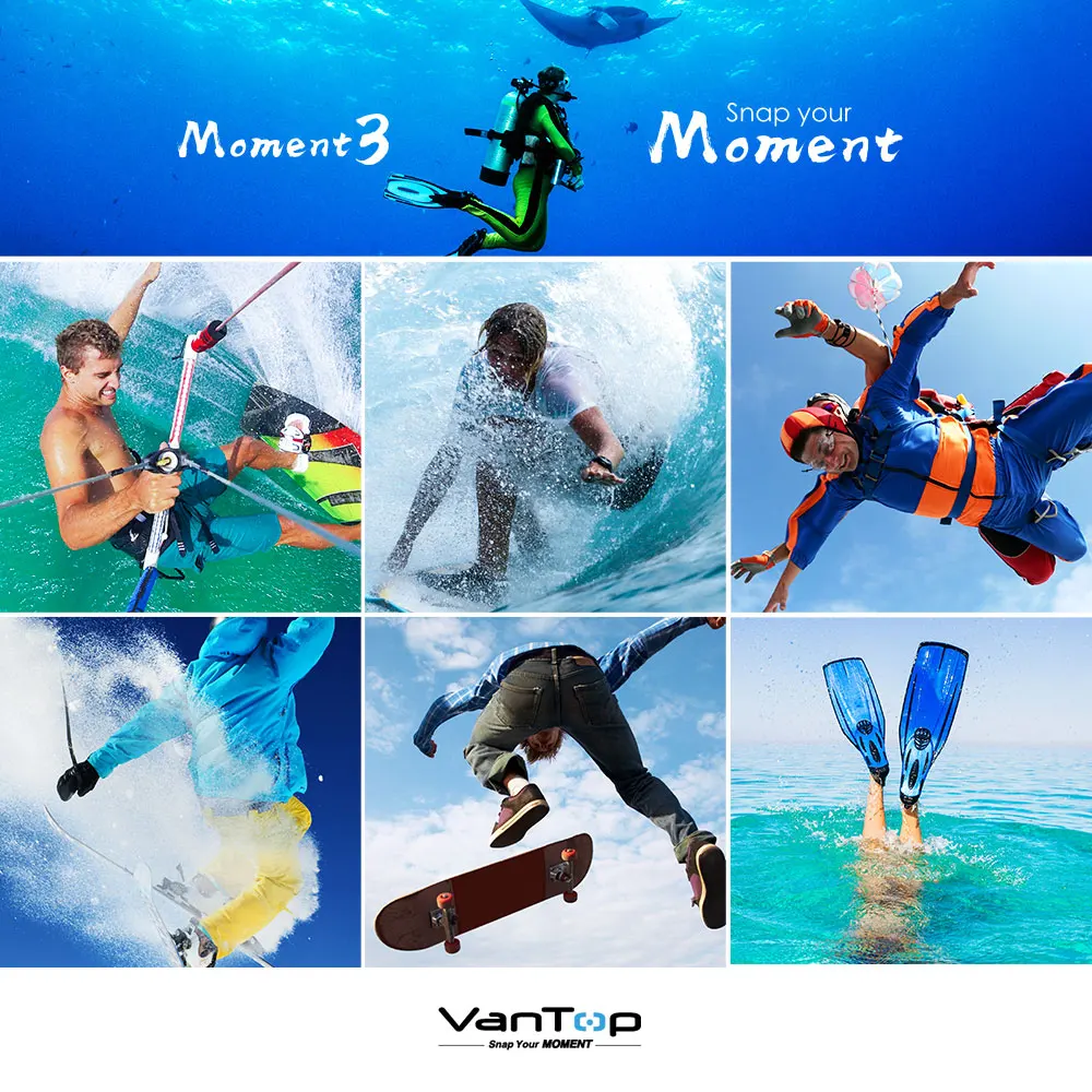 Спортивная Экшн камера VanTop mom3 с Wi Fi и дистанционным управлением