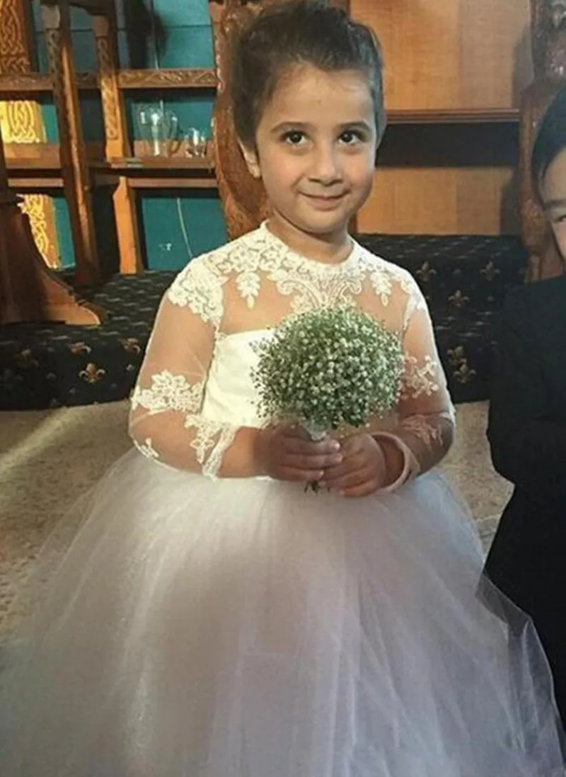 Платья с цветочным узором для девочек на свадьбу аппликация из белого кружева