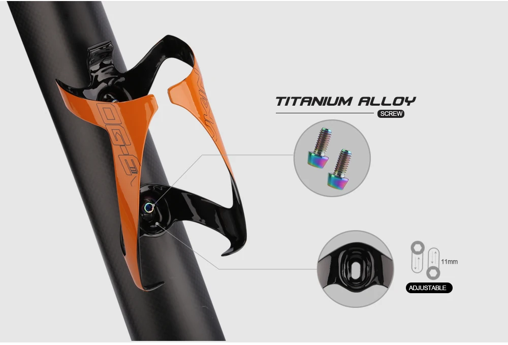 

OG-BC004 Carbon Bike Bottle Cages Titanium Alloy Light Cycling MTB Carbon Water Bottle Cage Orange/Yellow Bicycle Cages
