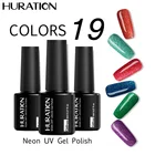 Неоновый Блестящий цветной лак для ногтей 8 мл Блестящий Радужный Гель-лак для ногтей 19 цветов Светодиодная лампа гель-лаки для маникюра праймер для ногтей