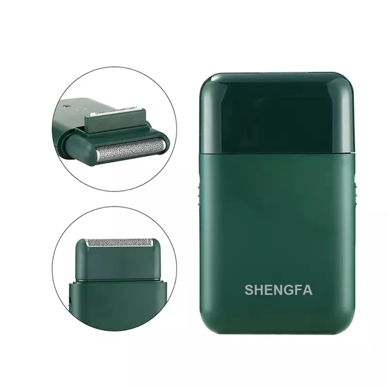 

Electric Shaver Men USB Rechargeable 2 Cutter Head Reciprocating Razor Portable Super Thin Beard Cutter Black Green Color