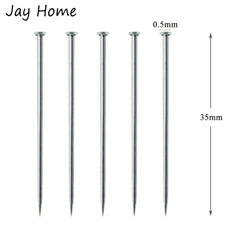 300 шт. 35 мм Нержавеющая сталь швейные булавки прямые лоскутное шитье шпильки