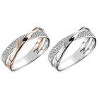 Женское кольцо с фианитами, двухцветное кольцо на костяшки пальцев, с бантом х-образной формы