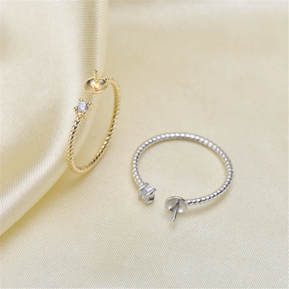 Изящные жемчужные кольца настройки S925 Серебряные крепление для женщин DIY ручной