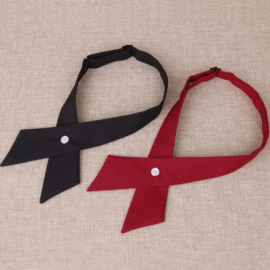 Linbaiway Мода крест галстук бабочка для женщин ручной работы сплошной Мужская