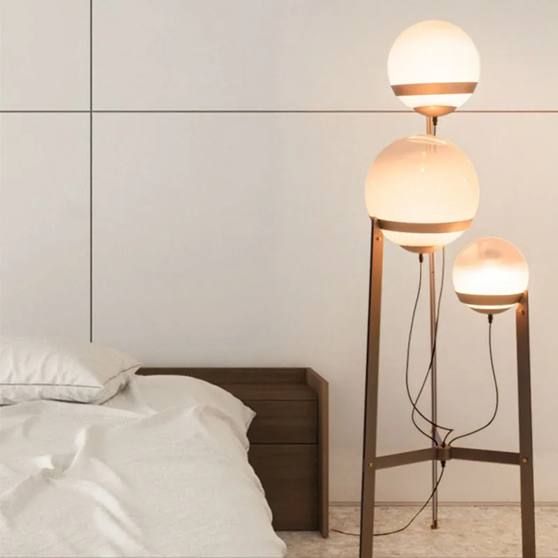 

Modern Metal Glass Floor Light Home Living Room Floor Lamp Bedroom Art Decor Standing Light LED Suspension Lamps FA218