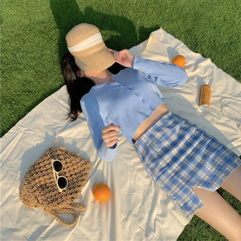 

Женский трикотажный кардиган с завышенной талией, короткий свитер с длинным рукавом, укороченный топ на весну и осень