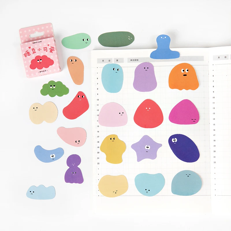 Наклейки SIXONE 46/коробка с эмоциями сахарной фасоли милые наклейки для дневника