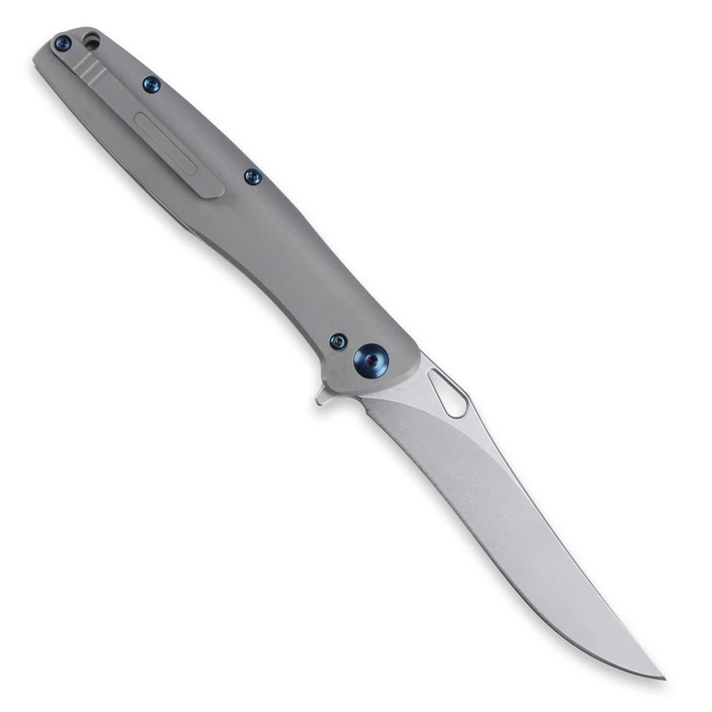 Складной нож LOVOCOO Black Snake MT8021 клинок 14C28N С флиппером и титановой ручкой карманный