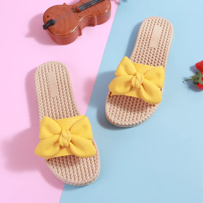 

Women's Summer Bowknot Non-Slip Beach Slipper New Flower Fashion Indoor Outdoor Flip-flops Women Sandals Shoes Female Slippers