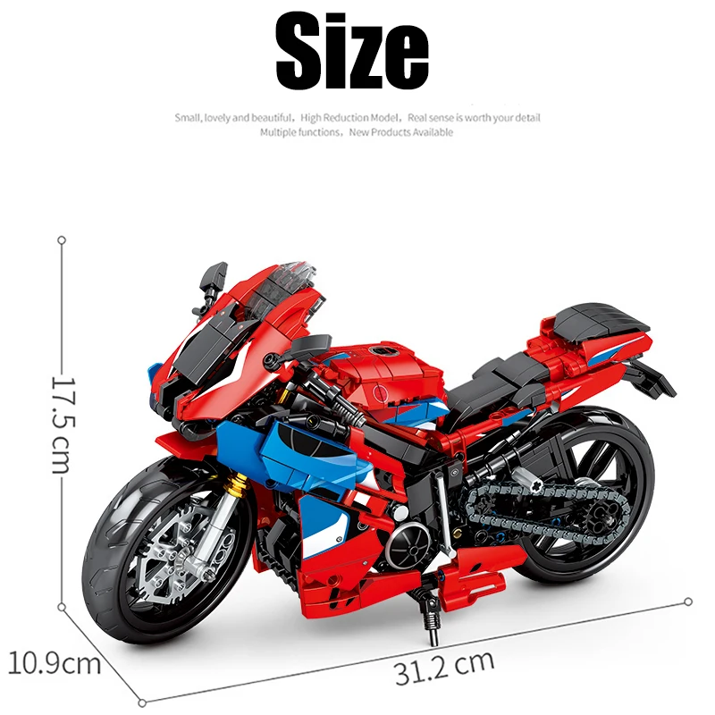 

857PCS City Creator Motorcycle Car Model Building Blocks High-tech Mechanic Racing Car Assemble Bricks Toys For Children Gifts