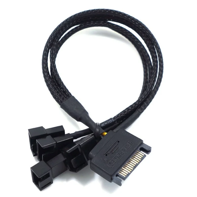 

Adapter Cable 15Pin To 3Pin 4Pin Conversion Power SATA 1 To 4 Extension Cables for Computer CPU Host Cooling Fan Connectors