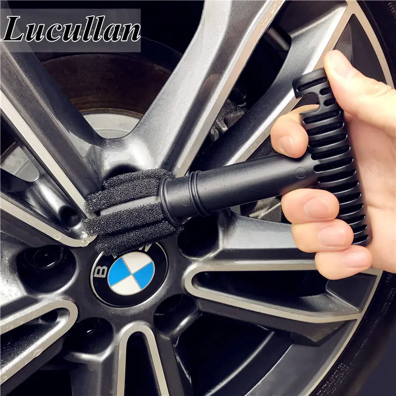 Lucullan черный Автомойка встроенный шинный винтовая кисть рифлёная колесная гайка инструменты для очистки с 5 дополнительными губками