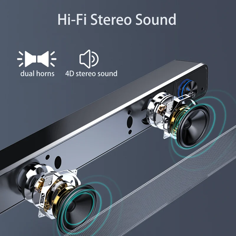 Новый ТВ звуковой бар AUX USB проводной и беспроводной Bluetooth домашний кинотеатр FM