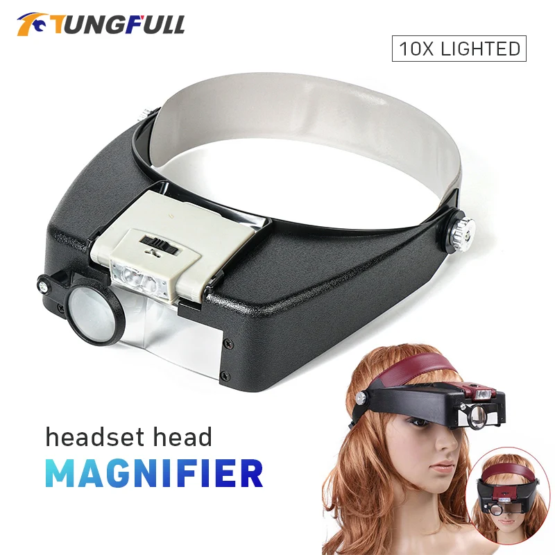 

Tungfull Glasses Loupe Wearing Style With Led Light Magnifier Magnifying Glasses Loupe Glasses Magnifier With Led Reading Repair
