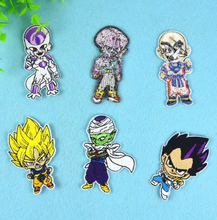 12 шт./компл. горячая Распродажа аниме Dragon Ball Z Goku патчи железные на одежда с вышивкой патчи для Костюмы наклейки для одежды