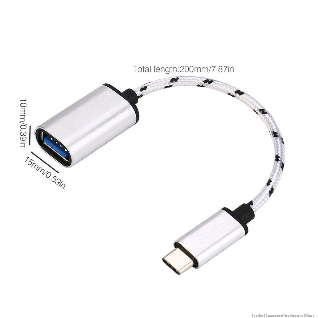 18 см тип-c OTG Кабель-адаптер USB 3,1 тип-c штекер USB 3,0 A Женский OTG кабель для передачи данных адаптер NK-Shopping