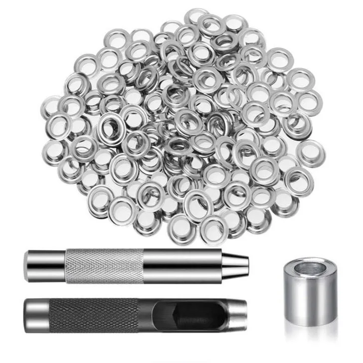 Металлические латунные люверсы 17 мм 50 комплектов с 1 дыроколом и набором