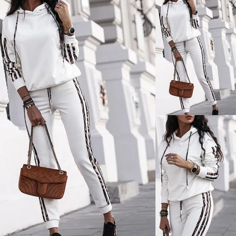 

New Autumn Winter Tracksuit Women Two Piece Set Hooded Long Sleeve Sweatshirt Top and Pants Leisure Sports Suit Casual Outfits