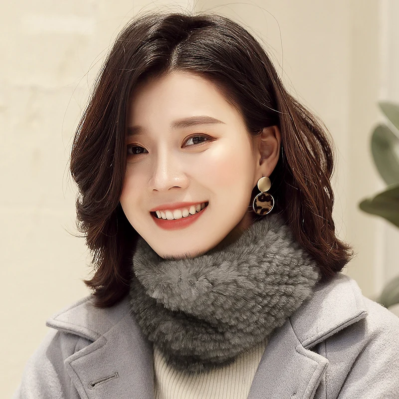 Lantafe шарф женский короткий кольцо из натурального меха норки гибкий ошейник