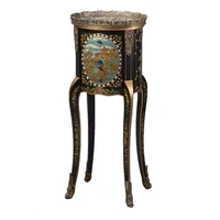 solid wood painted copper feet side table high end painted silver foil painted gold handmade living room home round tea table