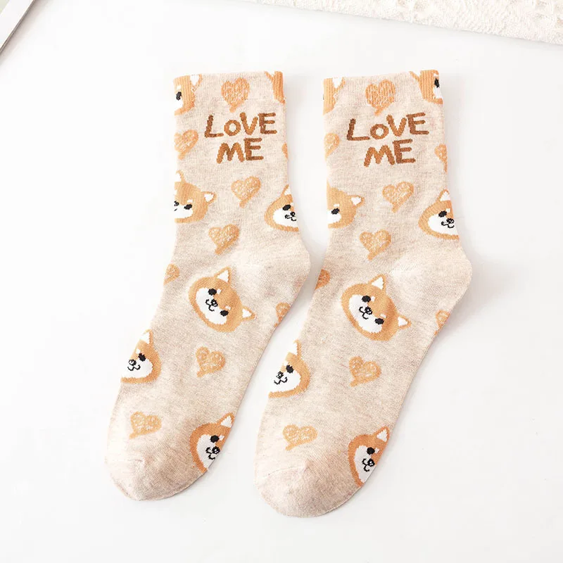 

Women Lovely Cartoon Animal Patterned Socks Cute Original Casual Cotton Socks For Female College Style Joker Comfortable Sox