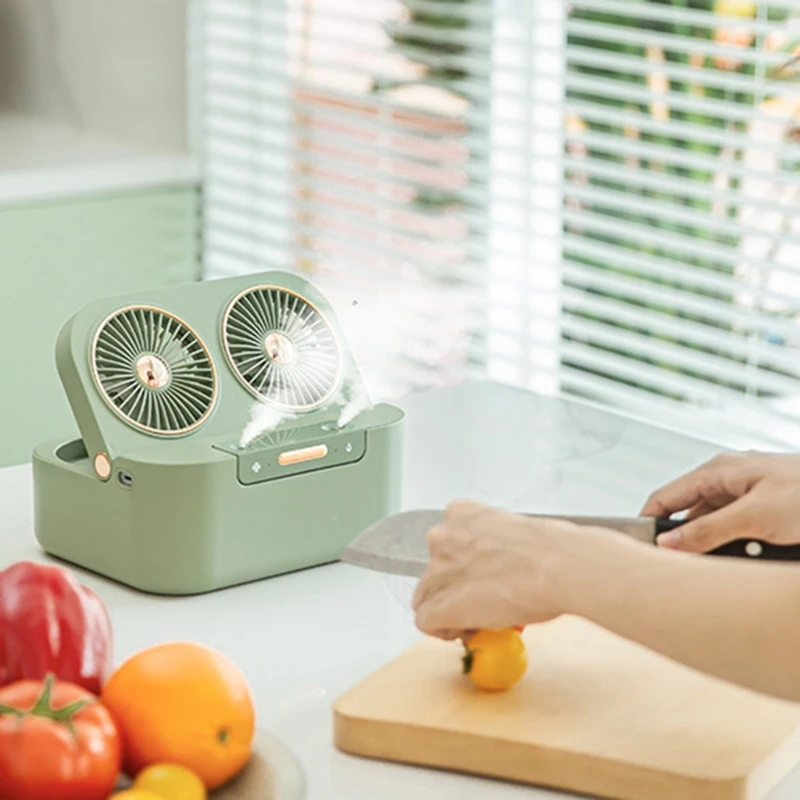 Персональный USB вентилятор водяного охлаждения с двойной головкой очень тихая