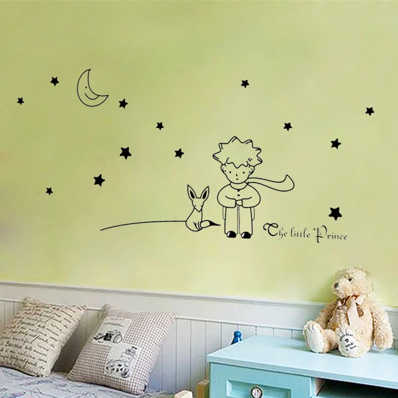 

The Little Prince Fox Graphic Wall Stickers Kids Room Home Decor Removable Diy Decals Art Bedroom Decor Kawaii