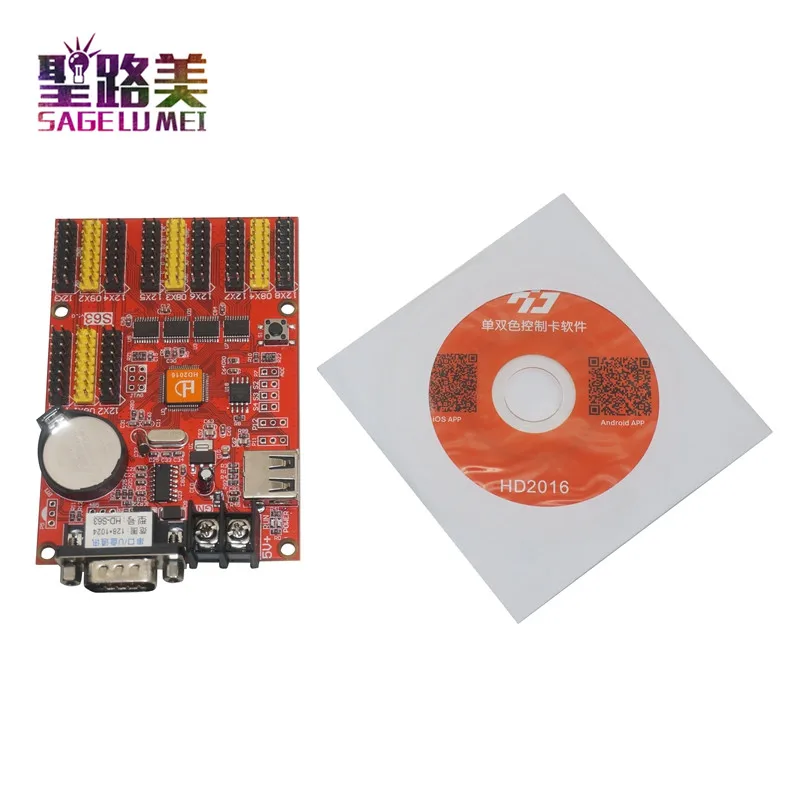 HD-S63 controllerUSB-Disk Serial 232 Communication Ports Single Color P10 outdoor P8 LED Display screen Control Card pixel panel | Освещение