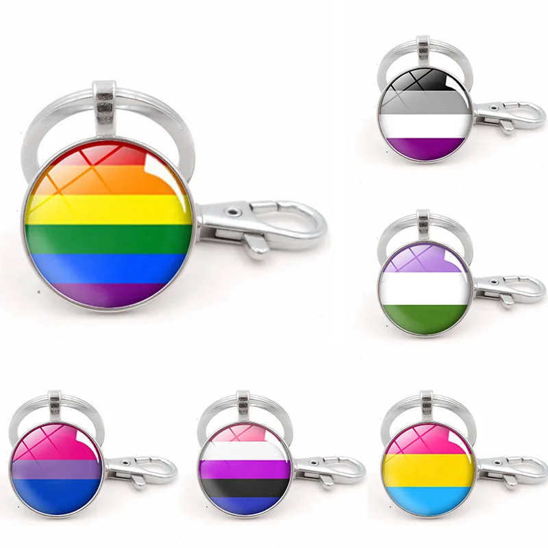 1 шт. радужный узор Омар пряжка брелок сплав/стекло круглый ювелирные аксессуары