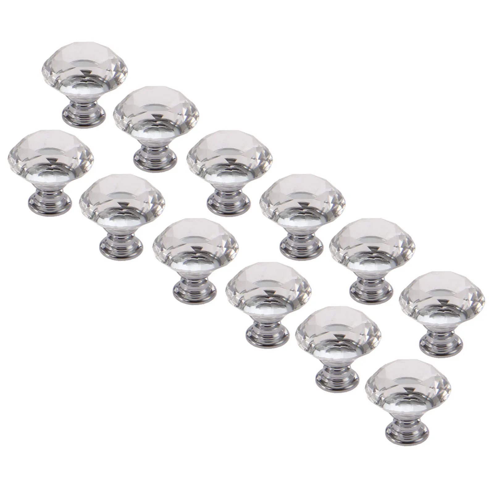12 шт. алмазная хрустальная ручка стеклянная дверный шкаф вытяжка 30 мм мебельная