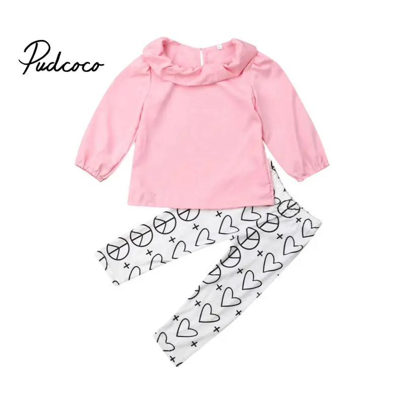 Брендовый От 1 до 6 лет милая осенняя одежда для девочек детский розовый топ +