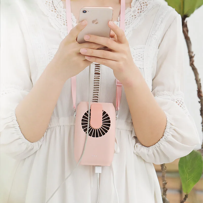 

2020 New Arrival Multifunctional Portable usb fan rechargeable hands-free hanging neck band waist fan