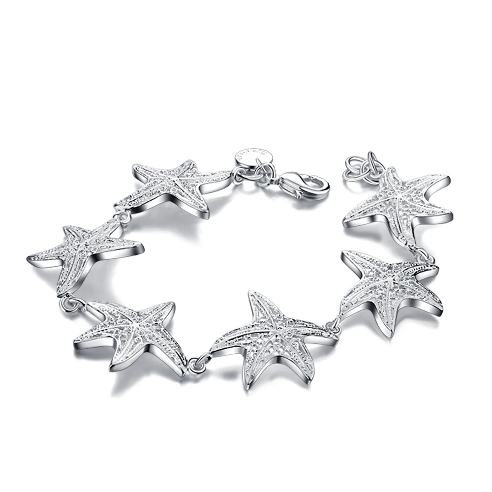 Модный стильный женский браслет из 100% стерлингового серебра 925 пробы гламурный