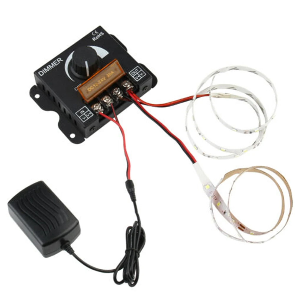 DC12V-24V PWM Digital Dimmer 30A Dimmer with Knob ON / OFF Switch Adjustable Brightness for LED Light Bar LED Dimmer