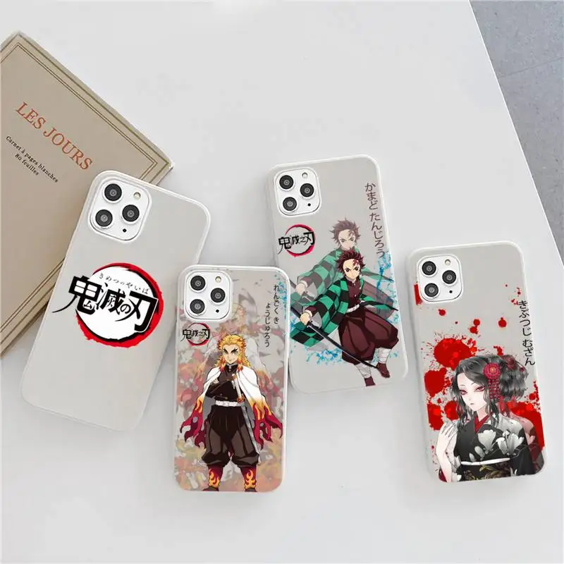 

Luxury cool Demon Slayer Phone Case Candy Color for iPhone 6 6S 7 8 11 12 XS X SE 2020 XR mini pro Plus MAX mobile bags