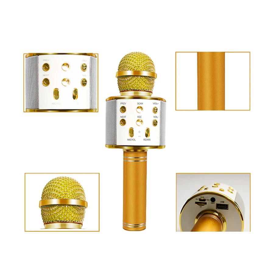 Беспроводной Bluetooth микрофон ручной для караоке USB мини домашний KTV
