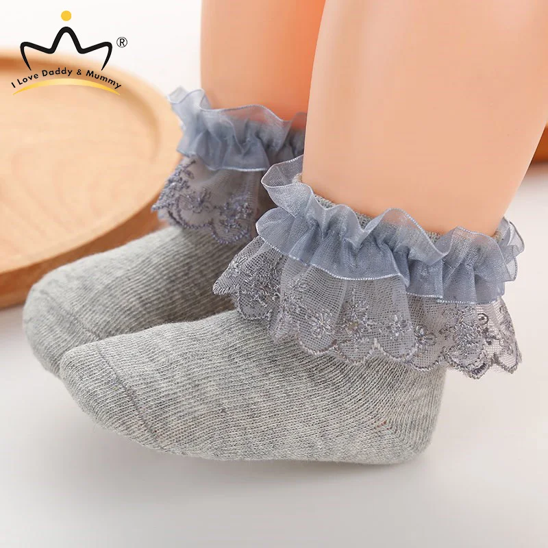 Милые розовые носки принцессы с цветами для маленьких девочек мягкие хлопковые