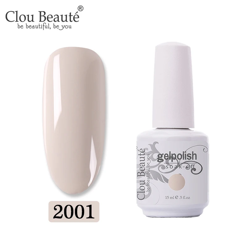 2001 Clou Beaute 15 мл телесный цвет серия Гель лак для ногтей дизайн ногтей строитель гель для полуперманентного лака - Цвет: 2001