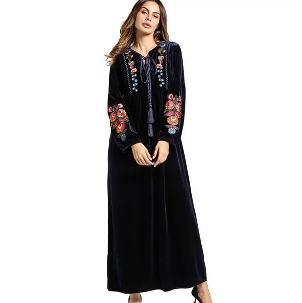 На шнуровке с v образным вырезом зимняя Вельветовое платье Для женщин Свободные