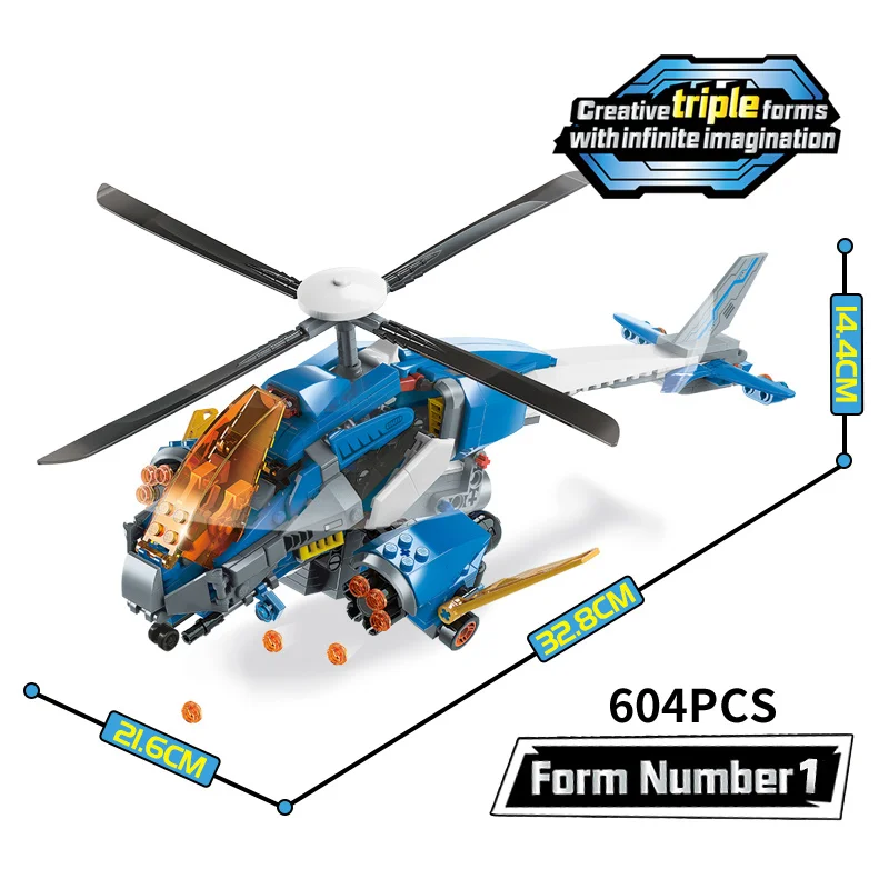 

New 604 p Mechanical Dragon Space Model Building Blocks Deformed Plane Brick for Children Christmas Toys
