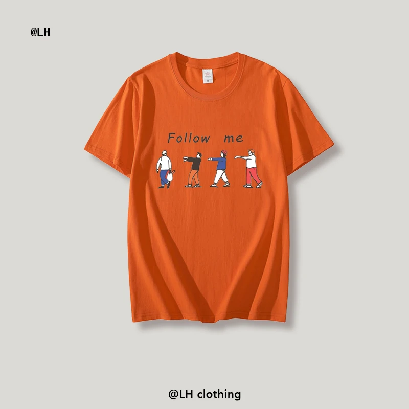 

Men's new round neck T-shirt fashion casual wild couple T-shirt