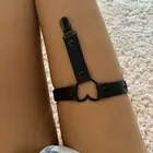 Женский эластичный пояс для чулок с черным сердцем, из ПУ кожи