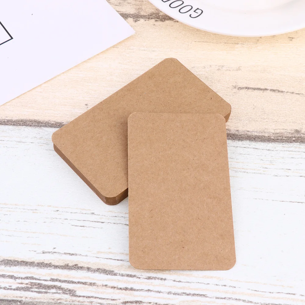 

100 Pcs Kraft Paper Study Cards DIY Memo Note Writing Greeting (Brown)