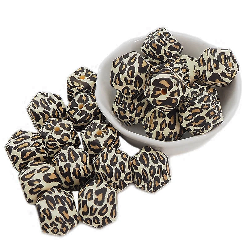 

TKB Baby Toys 100pcs Silicone Leopard Bead Teeth Health Bpa Free Pacifier picfier chian clip Accessories Newborn For Teeth Care