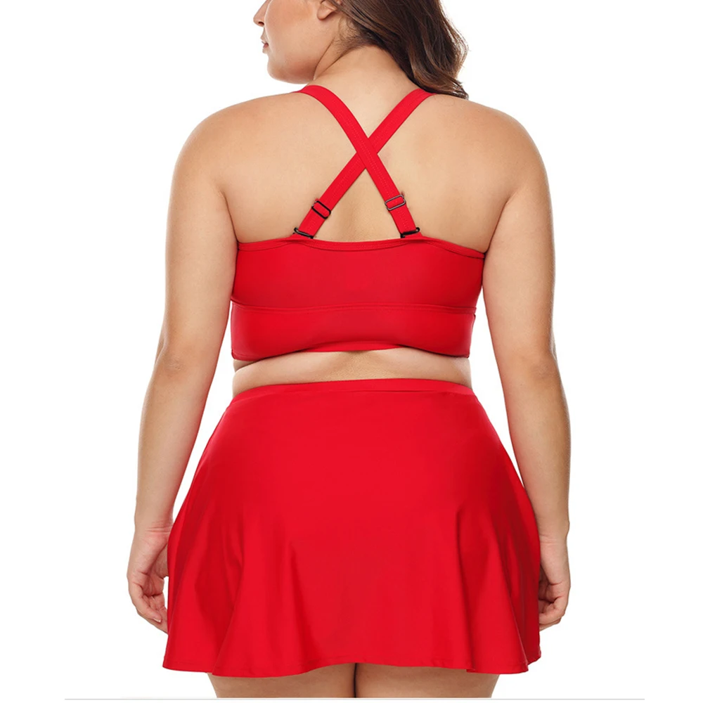 Женская одежда для плавания большие размеры винтажная пляжная 2 предмета топы +