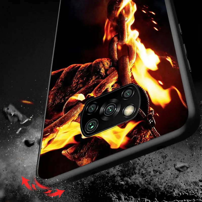 

Marvel Ghost Rider For Xiaomi POCO F3 F2 F1 M3 M2 C3 X3 X2 NFC Pro Play Mix 3 A3 A2 A1 6 5 CC9 lite Soft Phone Case