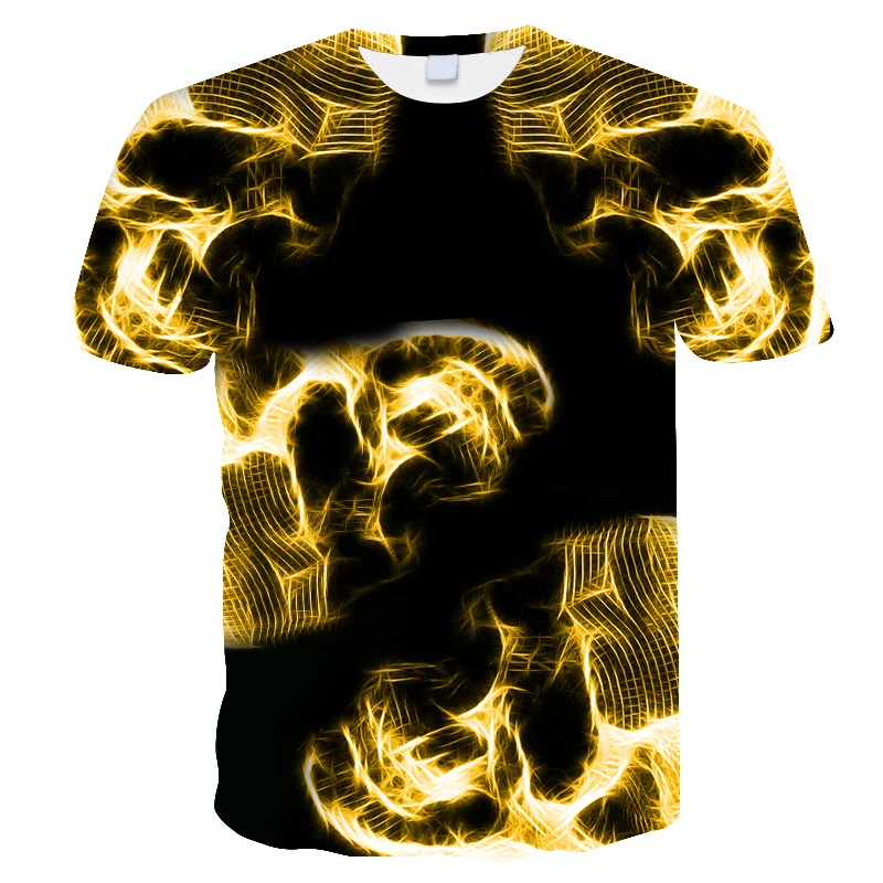 Синий пламенная футболка Для мужчин женщин 3d черного цвета Повседневное топ с