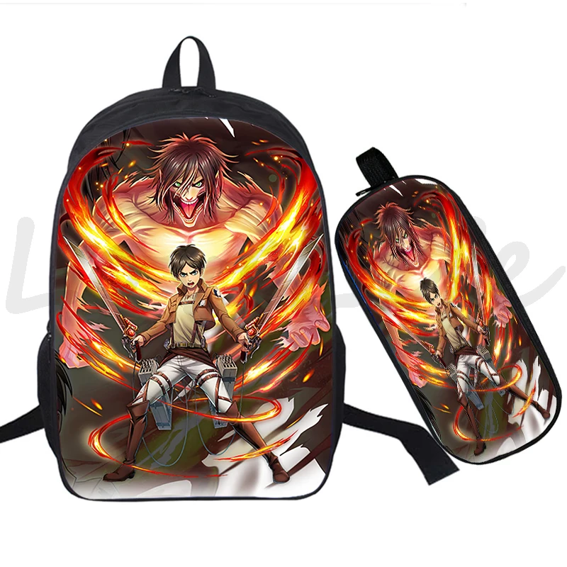 Рюкзак с героями аниме атака титана школьный ранец для учеников сумка на молнии